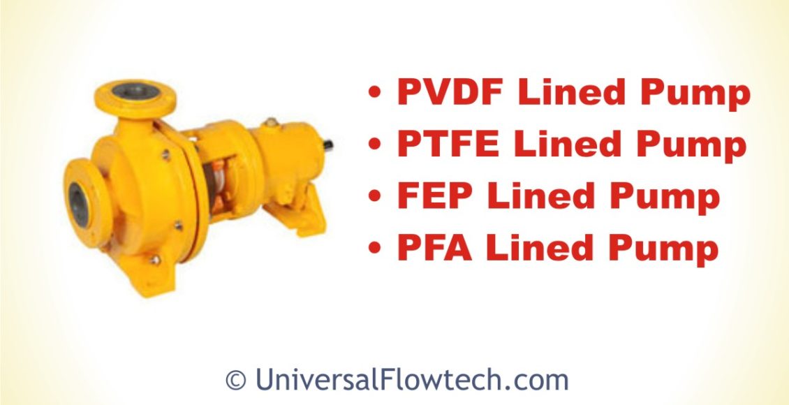 pvdf ptfe fep pfa lined pump